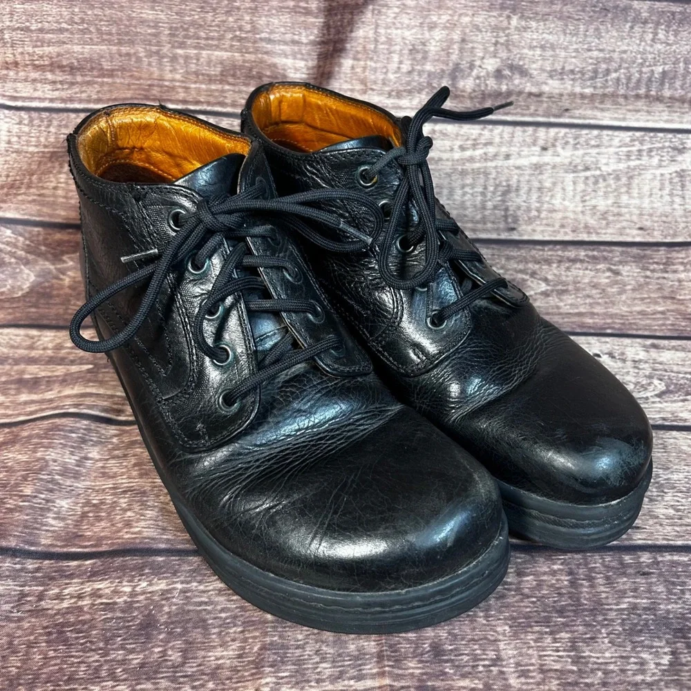 Footprints Birkenstock Black Leather Lace Up Chukka Boots Mens‎ EU 40 Portugal